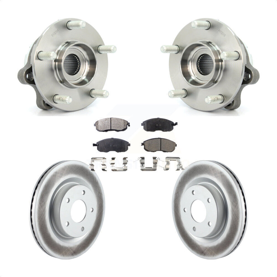 Front Hub Bearing Assembly With Coated Disc Brake Rotors And Ceramic Pads Kit For Nissan Altima KBB-104638