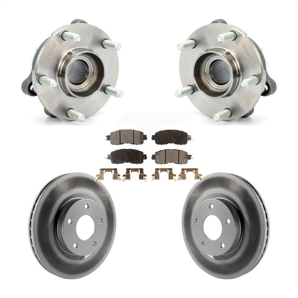 Front Hub Bearing Assembly With Coated Disc Brake Rotors And Ceramic Pads Kit For Nissan Altima KBB-104646