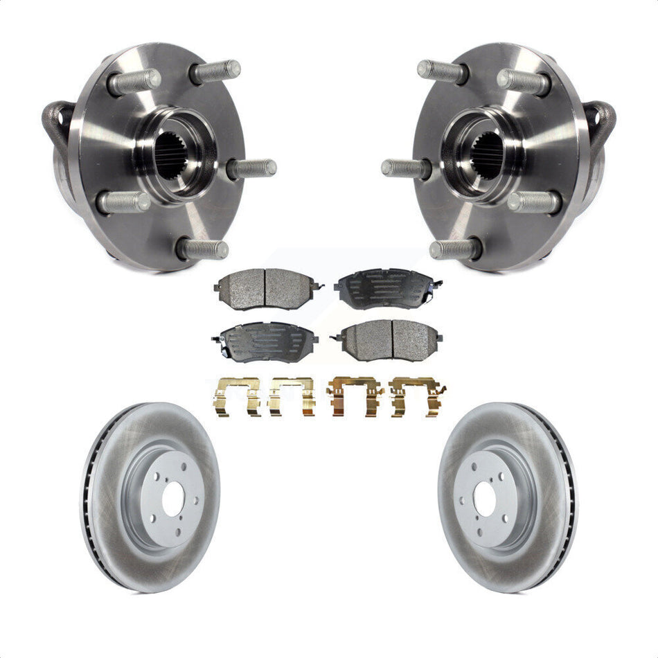 Front Hub Bearing Assembly With Coated Disc Brake Rotors And Ceramic Pads Kit For Subaru Outback Legacy WRX B9 Tribeca KBB-104654