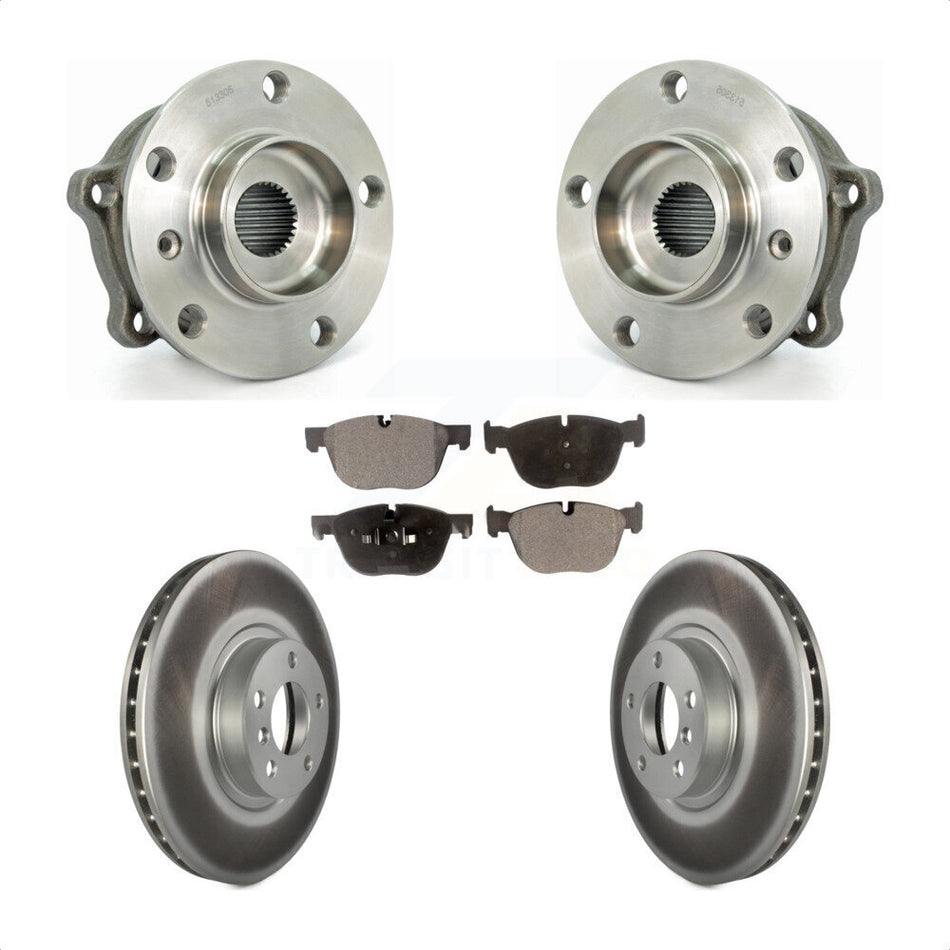 Front Hub Bearing Assembly With Coated Disc Brake Rotors And Ceramic Pads Kit For BMW X5 X6 KBB-104658