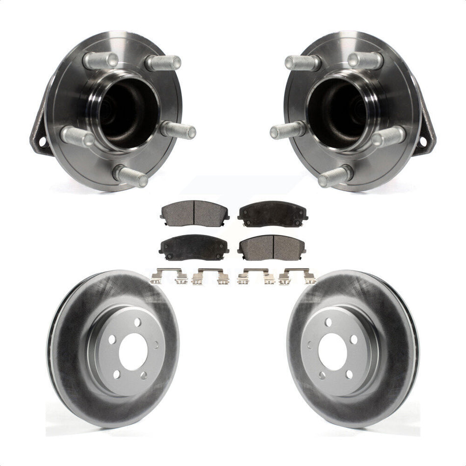 Front Hub Bearing Assembly With Coated Disc Brake Rotors And Ceramic Pads Kit For Dodge Charger Challenger Chrysler 300 KBB-104679