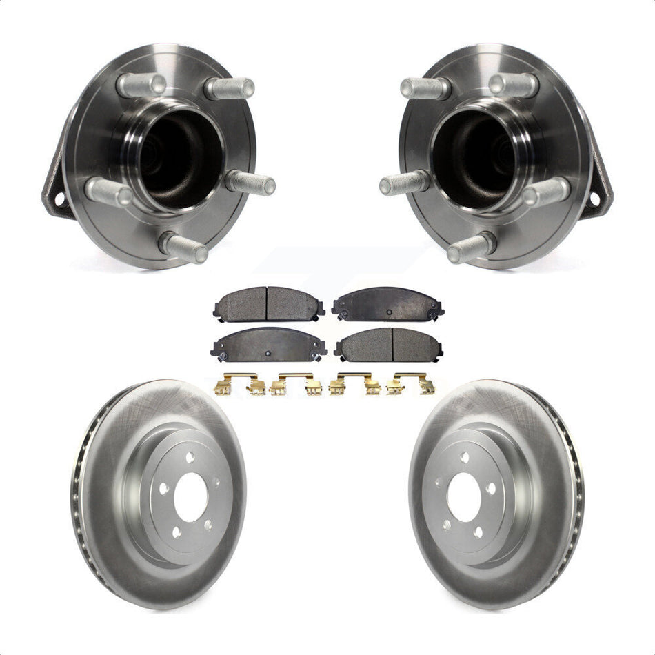 Front Hub Bearing Assembly With Coated Disc Brake Rotors And Ceramic Pads Kit For Dodge Charger Challenger Chrysler 300 KBB-104680