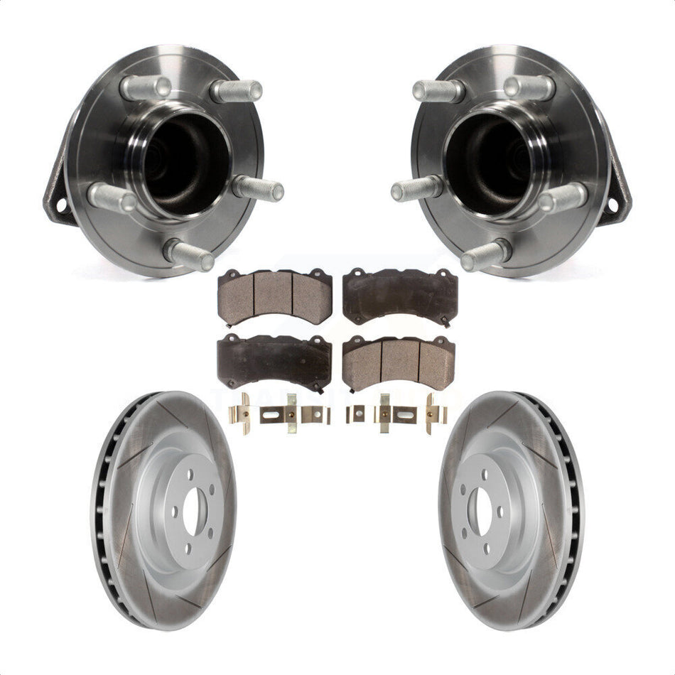 Front Hub Bearing Assembly With Coated Disc Brake Rotors And Ceramic Pads Kit For Dodge Challenger Charger KBB-104684