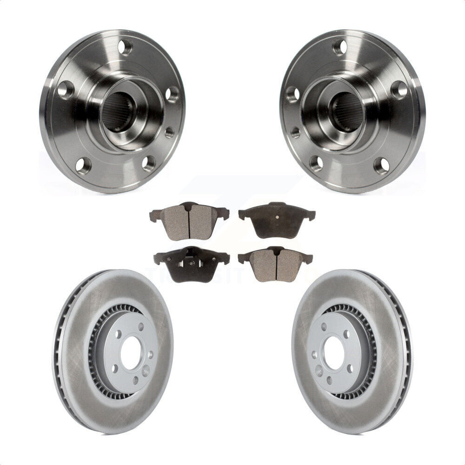 Front Hub Bearing Assembly With Coated Disc Brake Rotors And Ceramic Pads Kit For Volvo S60 XC70 S80 V60 Cross Country V70 KBB-104686
