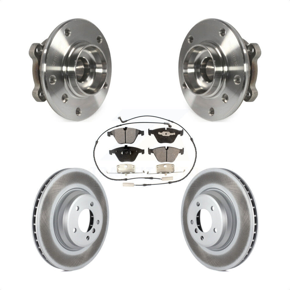 Front Hub Bearing Assembly With Coated Disc Brake Rotors And Ceramic Pads Kit For 2013 BMW X1 xDrive35i with AWD KBB-104690