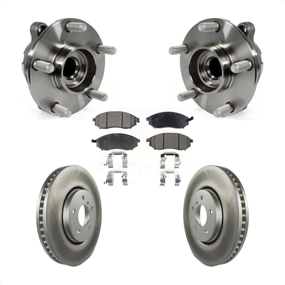 Front Hub Bearing Assembly With Coated Disc Brake Rotors And Ceramic Pads Kit For Infiniti FX35 FX37 QX70 INFINITI KBB-104695