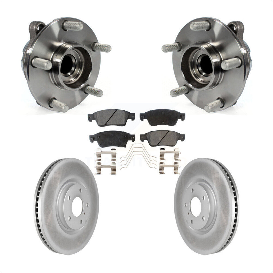 Front Hub Bearing Assembly With Coated Disc Brake Rotors And Ceramic Pads Kit For INFINITI G37 G35 Q60 KBB-104696