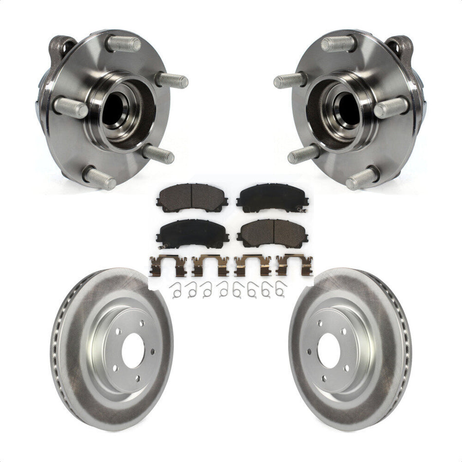 Front Hub Bearing Assembly With Coated Disc Brake Rotors And Ceramic Pads Kit For INFINITI Q50 QX50 Q60 KBB-104699