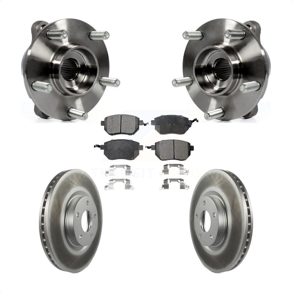 Front Hub Bearing Assembly Coated Disc Brake Rotors And Pads Kit For INFINITI FX35 FX45 KBB-104700