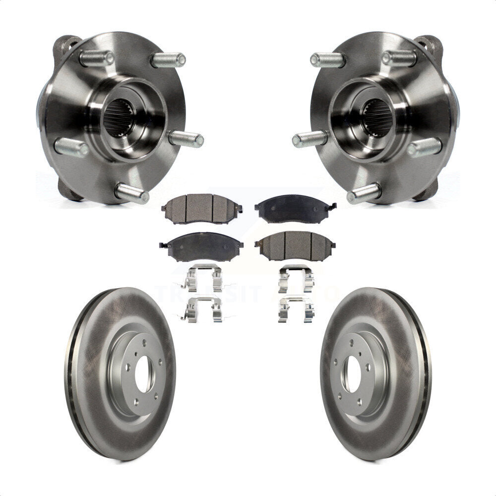 Front Hub Bearing Coated Brake Rotor Pad Kit For INFINITI G37 EX35 G35 QX50 QX70 M35 EX37 KBB-104701