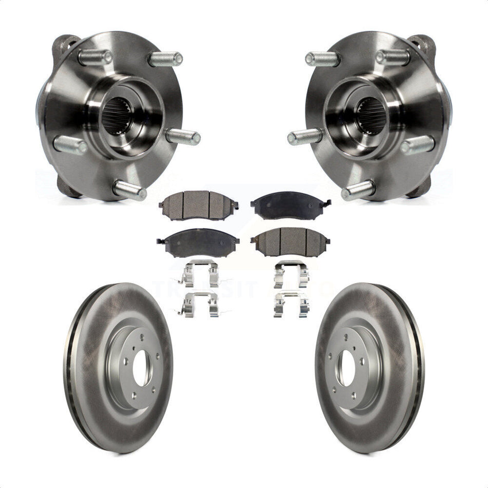 Front Hub Bearing Coated Brake Rotor Pad Kit For INFINITI G37 EX35 G35 QX50 QX70 M35 EX37 KBB-104701