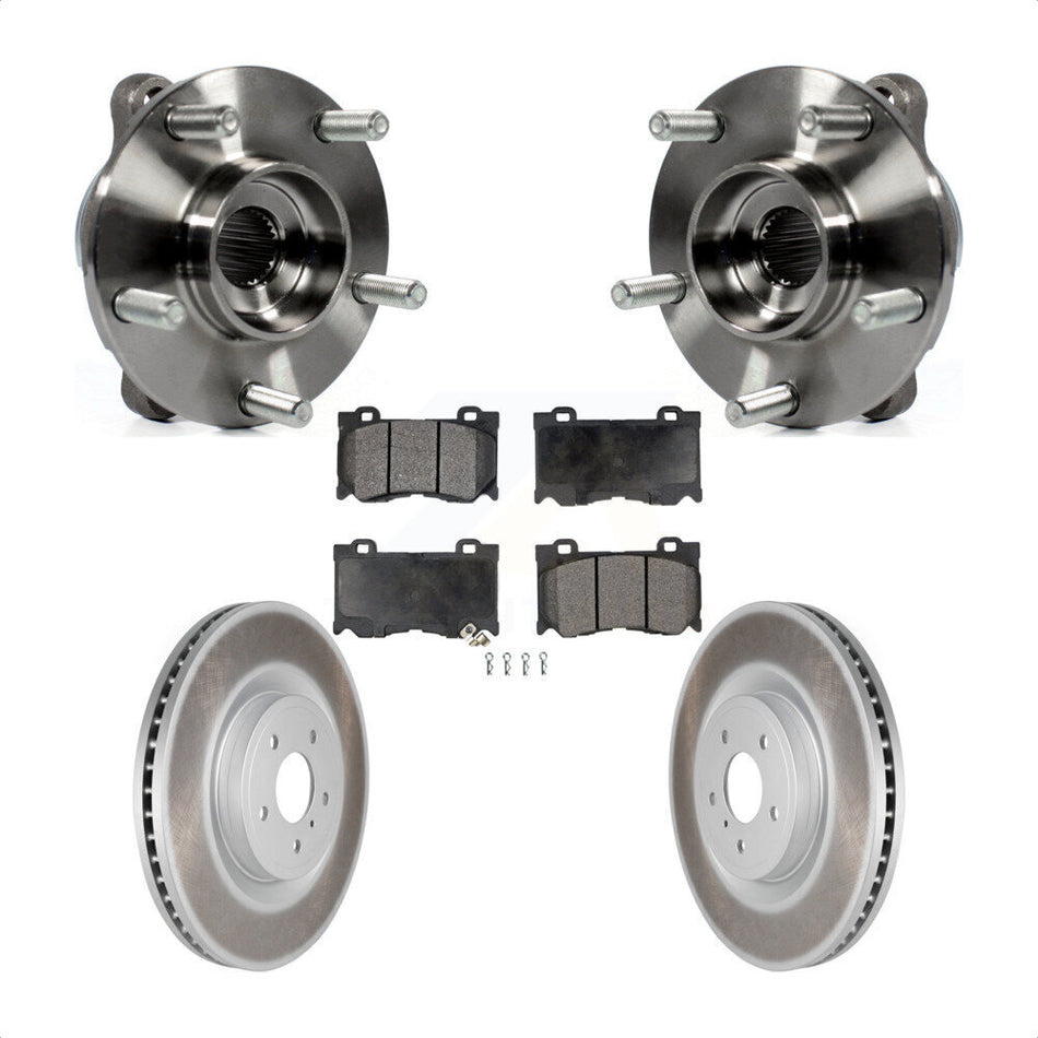Front Hub Bearing Coated Brake Rotor Pads Kit For INFINITI Q50 Q60 M37 FX50 QX70 Q70 Q70L KBB-104704