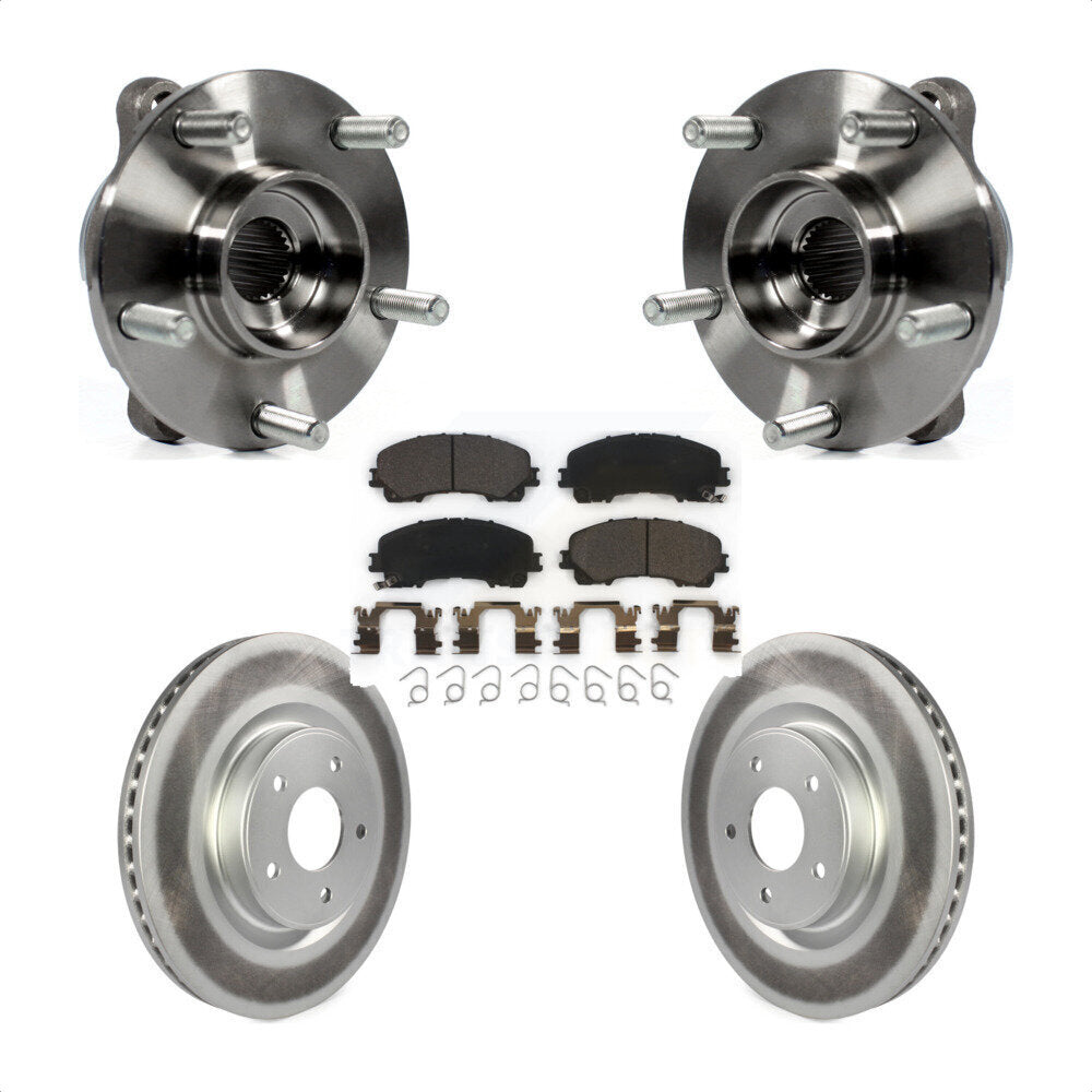 Front Hub Bearing Assembly Coated Disc Brake Rotor Pads Kit For INFINITI Q50 QX50 Q60 AWD KBB-104705