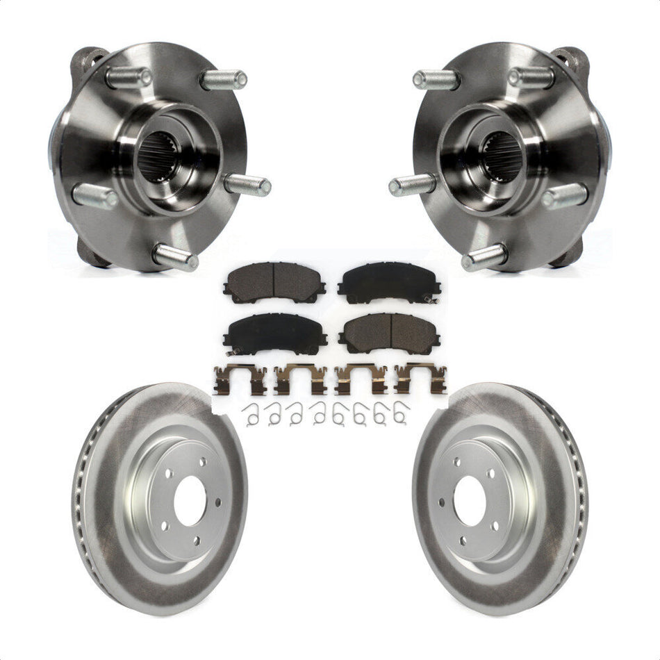 Front Hub Bearing Assembly Coated Disc Brake Rotor Pads Kit For INFINITI Q50 QX50 Q60 AWD KBB-104705