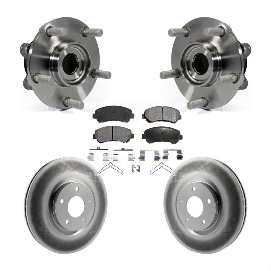 Front Hub Bearing Assembly With Coated Disc Brake Rotors And Ceramic Pads Kit For 2014-2017 Nissan Juke Nismo RS KBB-104706