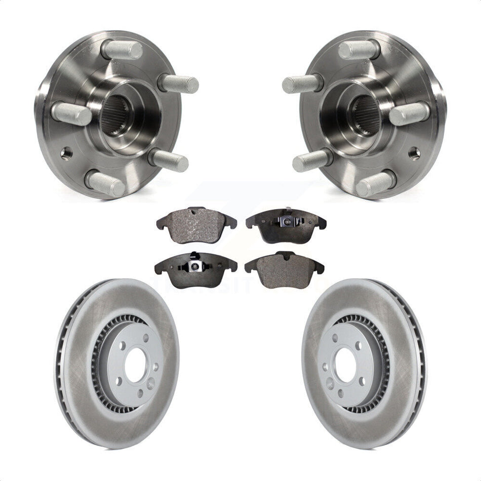 Front Hub Bearing Assembly With Coated Disc Brake Rotors And Ceramic Pads Kit For 2008-2015 Land Rover LR2 KBB-104709