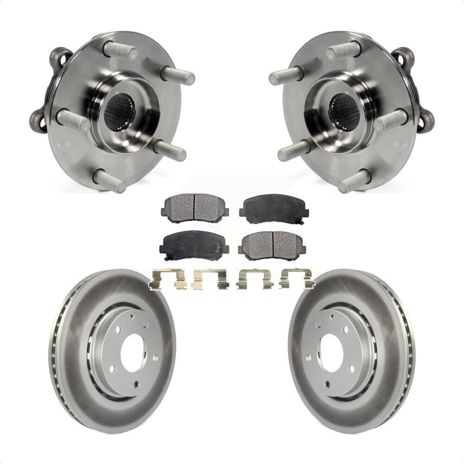 Front Hub Bearing Assembly With Coated Disc Brake Rotors And Ceramic Pads Kit For Mazda CX-5 KBB-104717