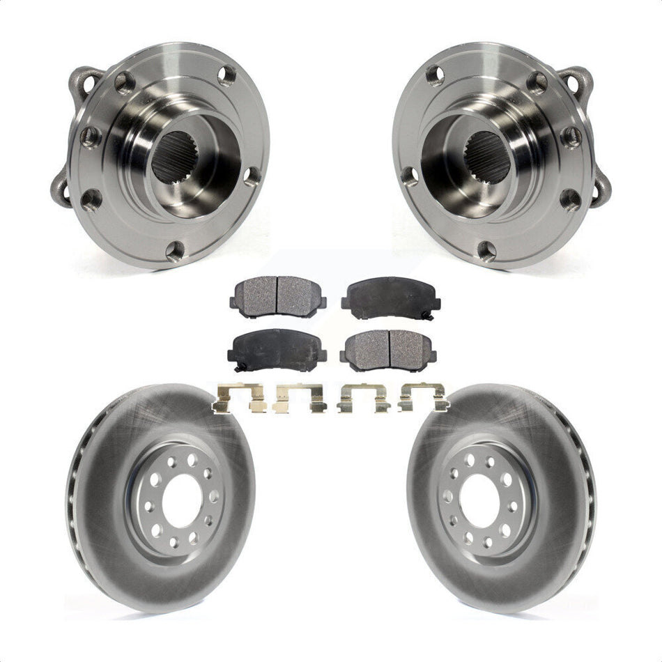 Front Hub Bearing Assembly With Coated Disc Brake Rotors And Ceramic Pads Kit For Dodge Dart Chrysler 200 KBB-104718