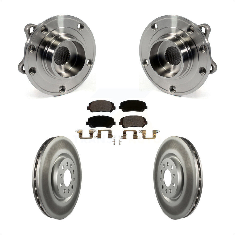 Front Hub Bearing Assembly With Coated Disc Brake Rotors And Ceramic Pads Kit For 2015-2017 Chrysler 200 330mm Diameter Rotor KBB-104719