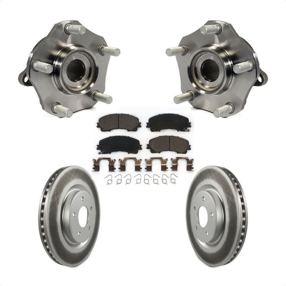 Front Hub Bearing Assembly With Coated Disc Brake Rotors And Ceramic Pads Kit For Nissan Rogue KBB-104728