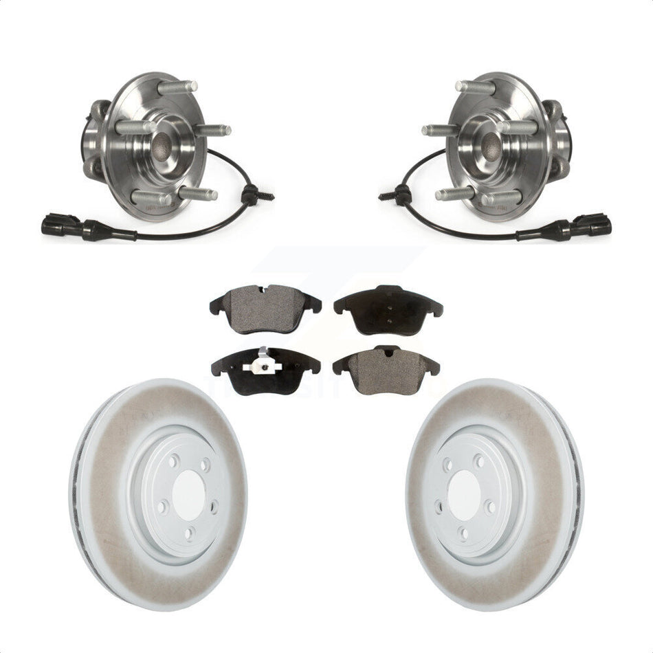 Front Hub Bearing Assembly With Coated Disc Brake Rotors And Ceramic Pads Kit For Jaguar XF S-Type KBB-104735