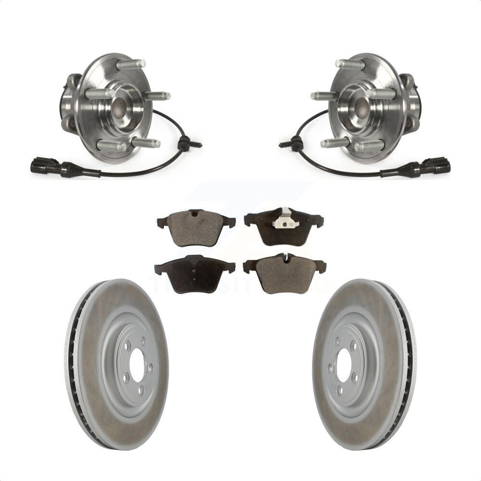 Front Hub Bearing Assembly With Coated Disc Brake Rotors And Ceramic Pads Kit For Jaguar XF XJ XK KBB-104736