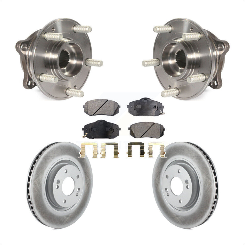 Front Hub Bearing Assembly With Coated Disc Brake Rotors And Ceramic Pads Kit For Hyundai Sonata Tucson KBB-104742