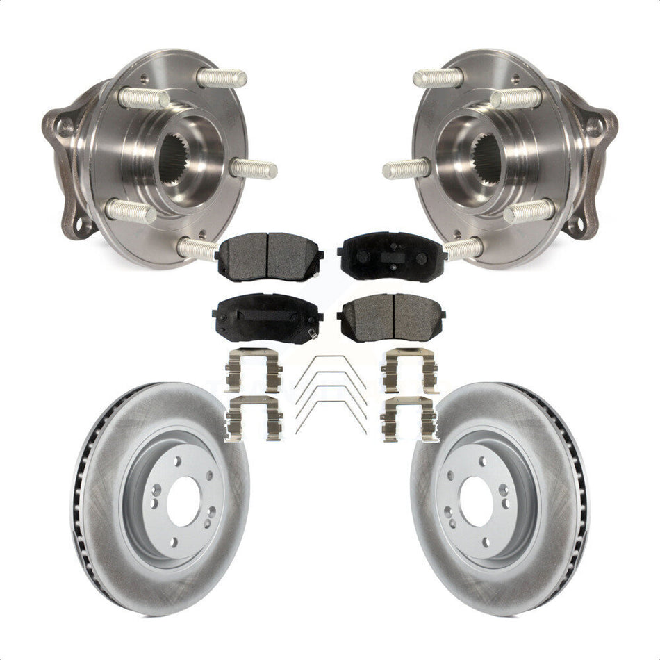 Front Hub Bearing Assembly With Coated Disc Brake Rotors And Ceramic Pads Kit For Hyundai Sonata Kia Optima KBB-104744