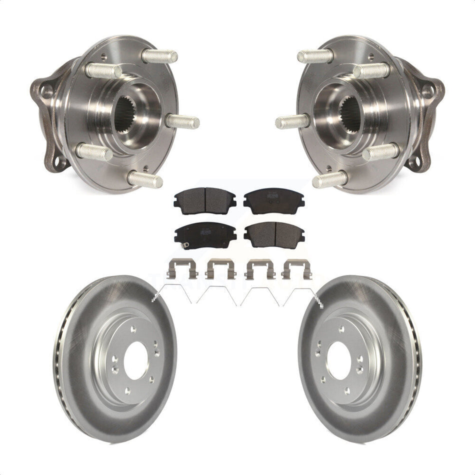 Front Hub Bearing Assembly With Coated Disc Brake Rotors And Ceramic Pads Kit For Hyundai Tucson Kia Sportage KBB-104747