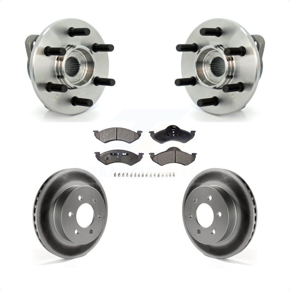 Front Hub Bearing Assembly With Coated Disc Brake Rotors And Ceramic Pads Kit For Dodge Dakota Durango KBB-104752