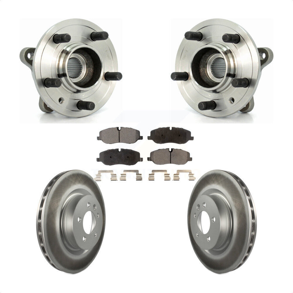 Front Hub Bearing Assembly With Coated Disc Brake Rotors And Ceramic Pads Kit For 2006-2007 Land Rover Range Sport Supercharged KBB-104800