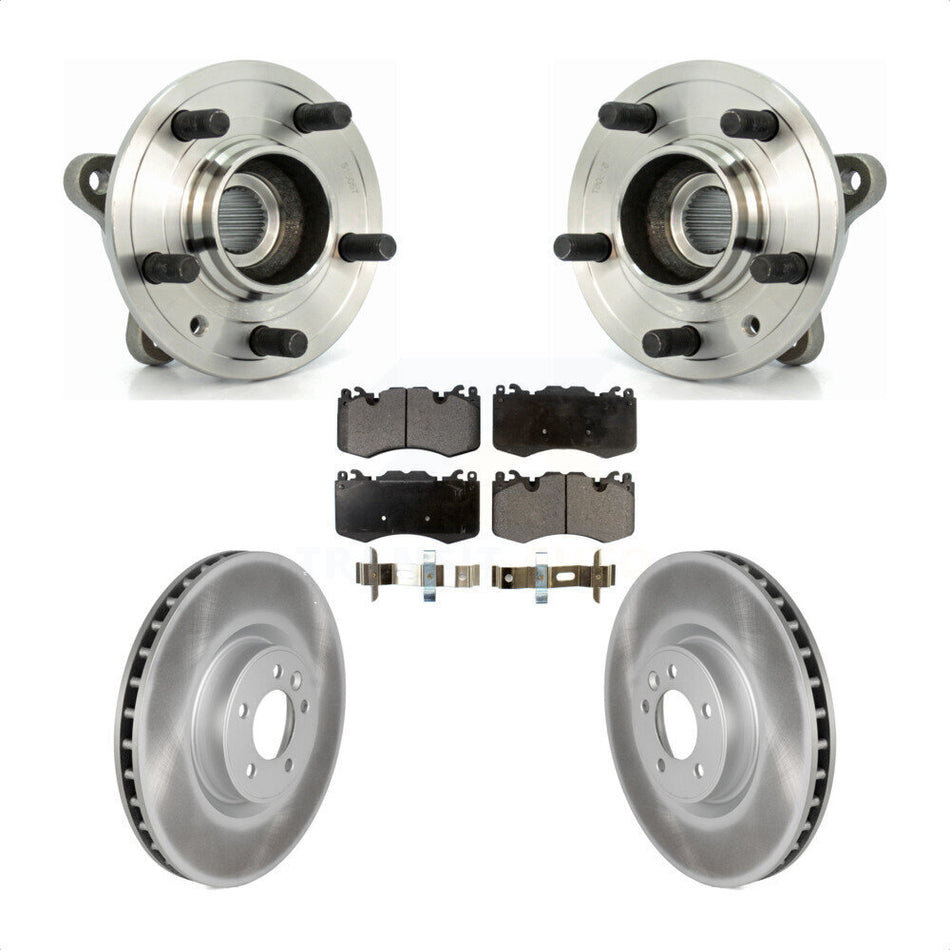 Front Hub Bearing Assembly With Coated Disc Brake Rotors And Ceramic Pads Kit For 2010-2013 Land Rover Range Sport Supercharged KBB-104802