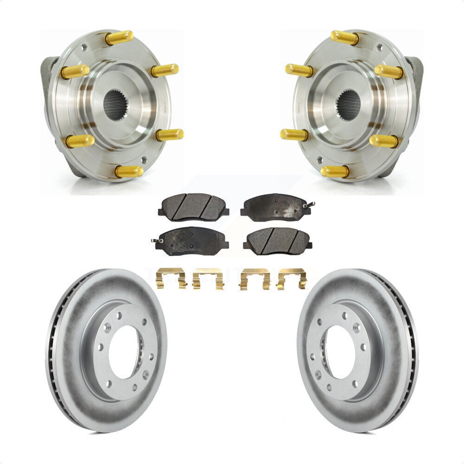 Front Hub Bearing Assembly With Coated Disc Brake Rotors And Ceramic Pads Kit For Kia Sedona Hyundai Entourage KBB-104822