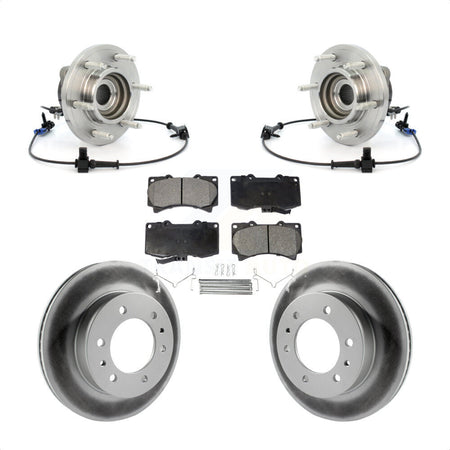 Front Hub Bearing Assembly Coated Disc Brake Rotors And Pads Kit For 2006-2008 Hummer H3 KBB-104823