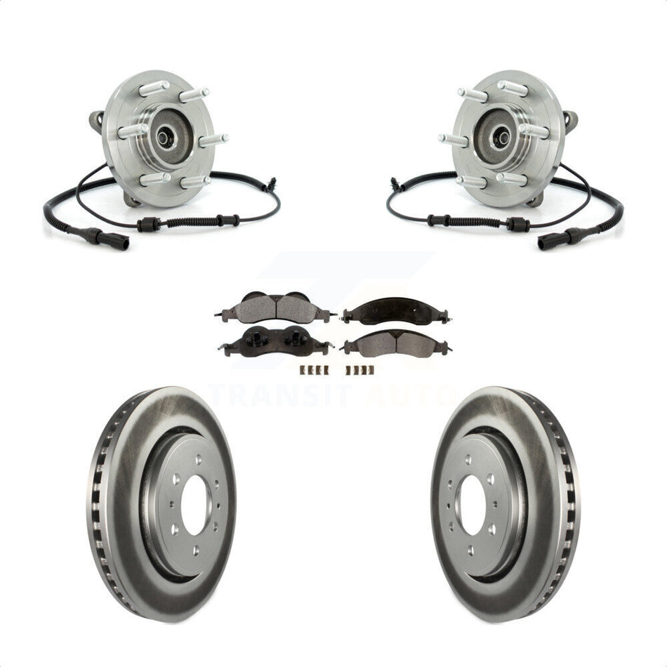 Front Hub Bearing Assembly With Coated Disc Brake Rotors And Ceramic Pads Kit For Ford Expedition Lincoln Navigator KBB-104826
