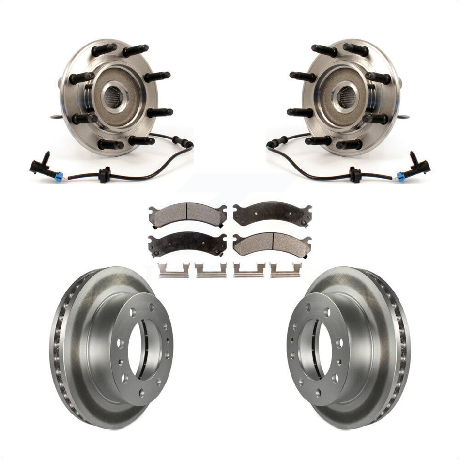 Front Hub Bearing Assembly With Coated Disc Brake Rotors And Ceramic Pads Kit For Chevrolet Silverado 2500 HD GMC Sierra Suburban Hummer H2 Yukon XL KBB-104838
