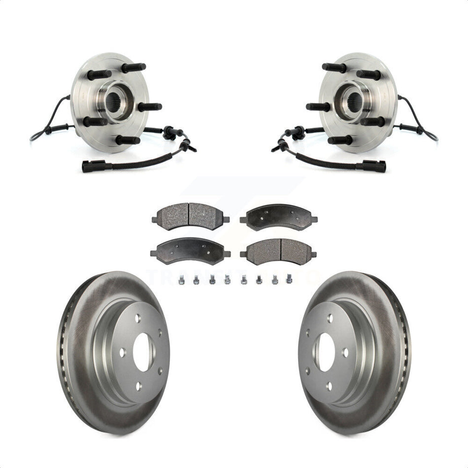 Front Hub Bearing Assembly With Coated Disc Brake Rotors And Ceramic Pads Kit For Dodge Ram 1500 KBB-104841