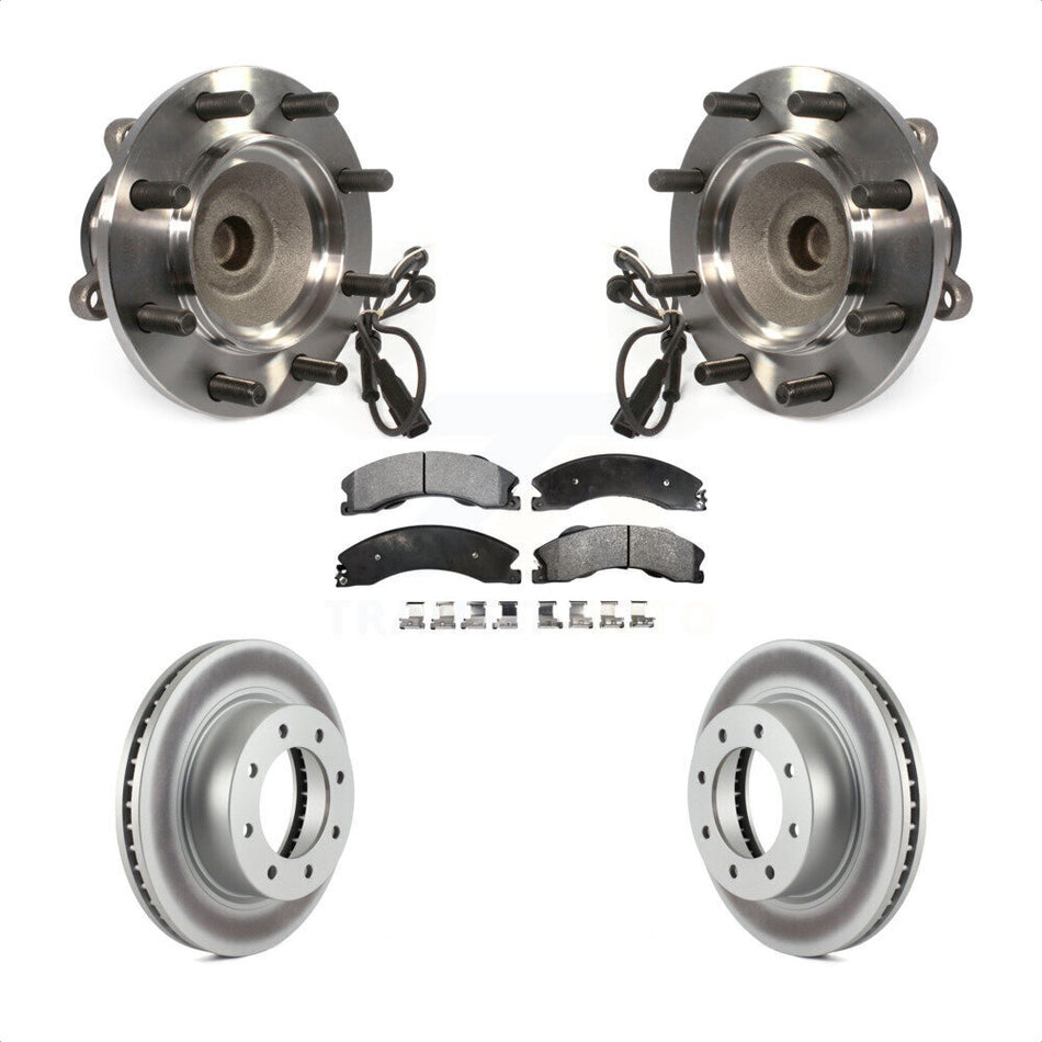 Front Hub Bearing Assembly With Coated Disc Brake Rotors And Ceramic Pads Kit For Nissan NV2500 NV3500 NV1500 KBB-104863