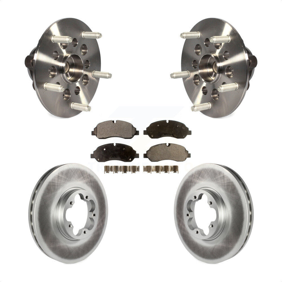 Front Hub Bearing Assembly With Coated Disc Brake Rotors And Ceramic Pads Kit For Ford Transit-250 Transit-150 5 Lug Wheels Without 4600 Lb Axle KBB-104875