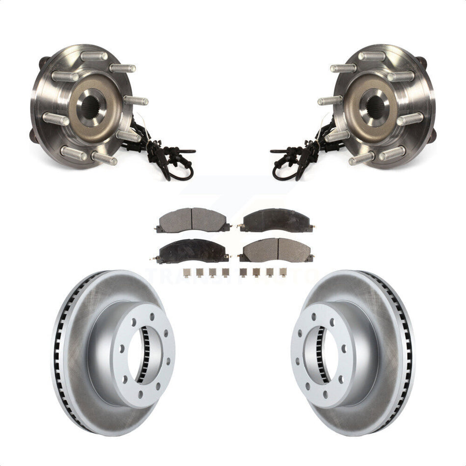 Front Hub Bearing Assembly With Coated Disc Brake Rotors And Ceramic Pads Kit For Ram 2500 3500 KBB-104881