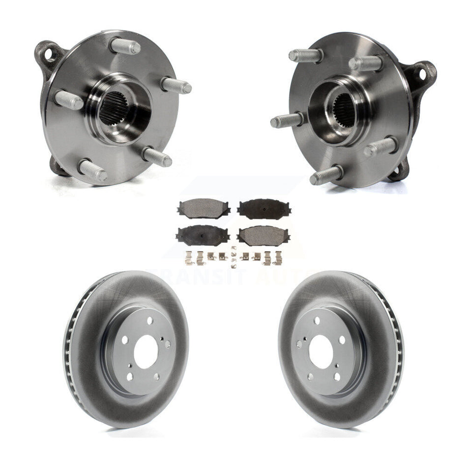 Front Hub Bearing Assembly With Coated Disc Brake Rotors And Ceramic Pads Kit For Lexus IS250 AWD KBB-104898