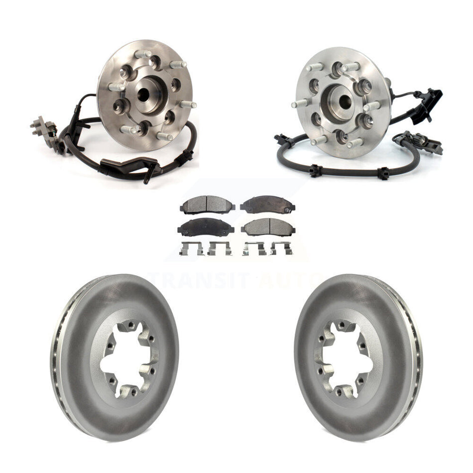 Front Hub Bearing Assembly With Coated Disc Brake Rotors And Ceramic Pads Kit For Chevrolet Colorado GMC Canyon Isuzu i-290 i-280 i-370 KBB-104903