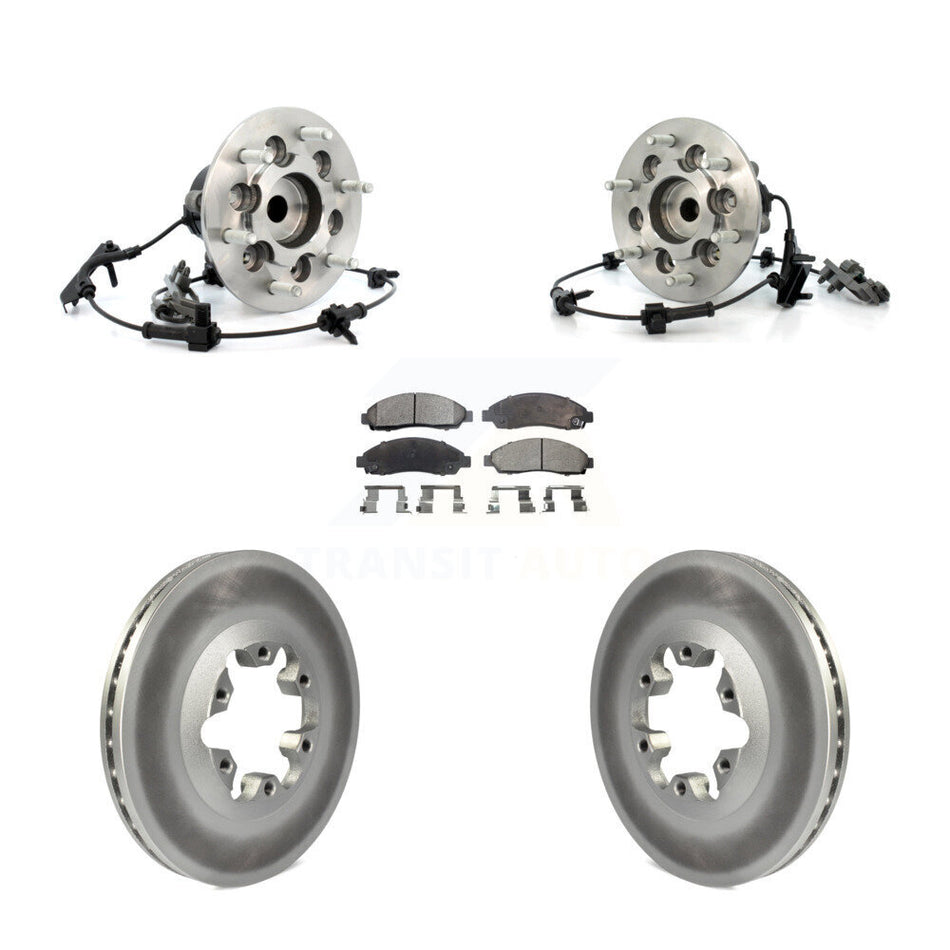 Front Hub Bearing Assembly With Coated Disc Brake Rotors And Ceramic Pads Kit For Chevrolet Colorado GMC Canyon KBB-104907