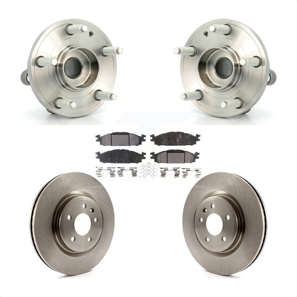 Front Hub Bearing Assembly With Disc Brake Rotors And Semi-Metallic Pads Kit For Ford Explorer KBB-104918