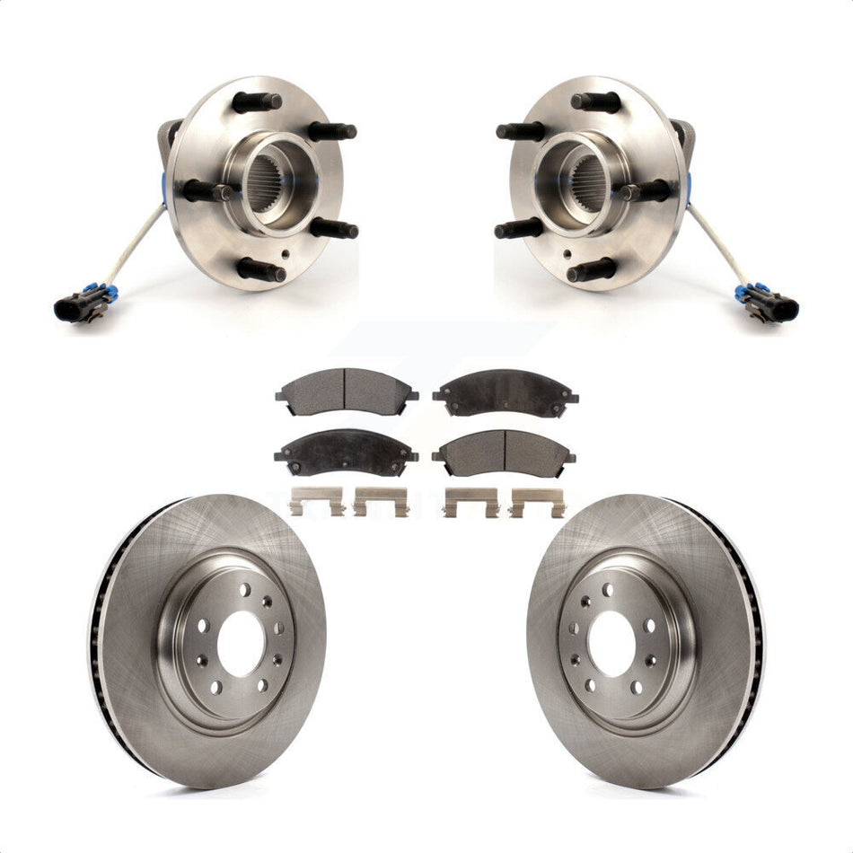 Front Hub Bearing Assembly With Disc Brake Rotors And Semi-Metallic Pads Kit For 2004-2005 Pontiac Bonneville GXP KBB-104957