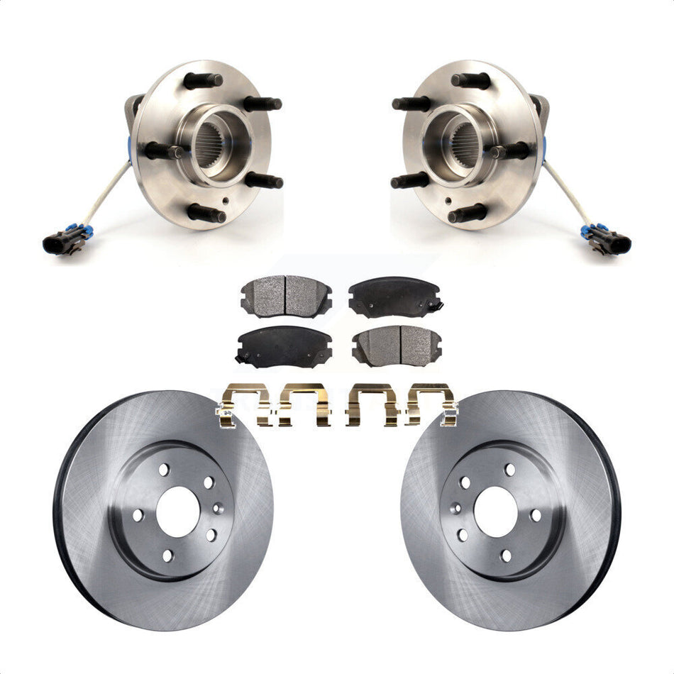 Front Hub Bearing Assembly With Disc Brake Rotors And Semi-Metallic Pads Kit For 2010 Buick Allure KBB-104963