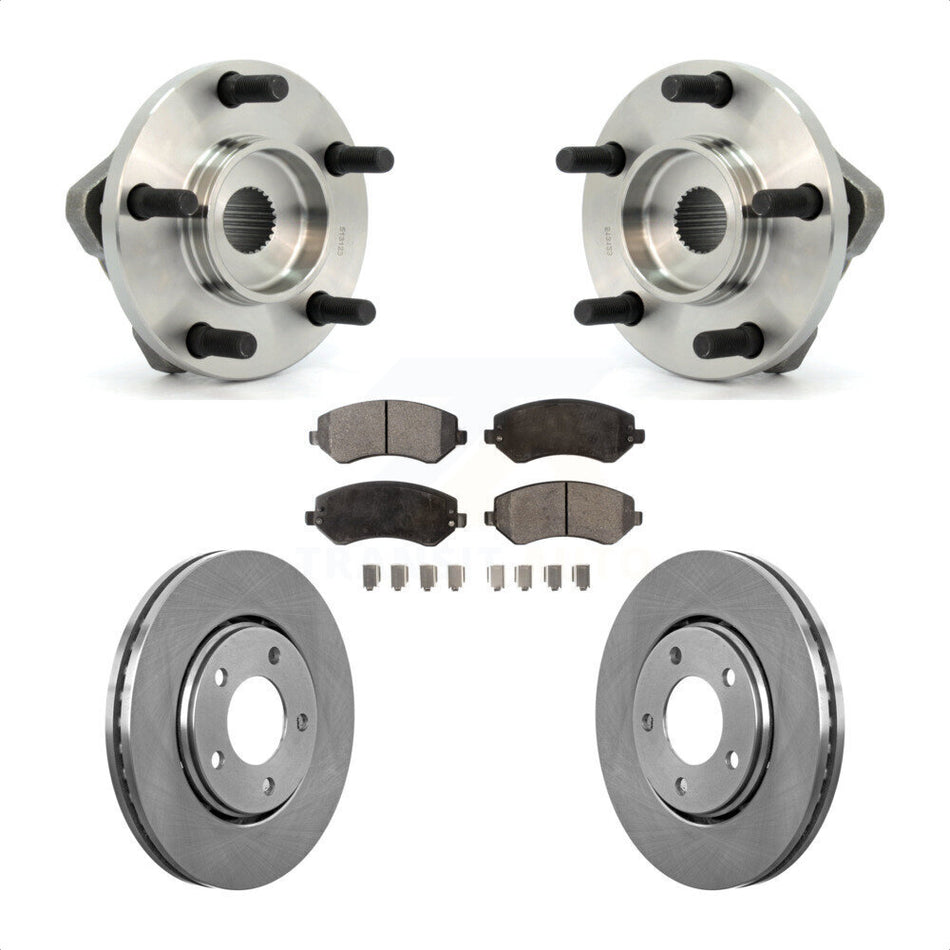 Front Hub Bearing Assembly With Disc Brake Rotors And Semi-Metallic Pads Kit For Dodge Chrysler Town & Country Grand Caravan Voyager KBB-104967