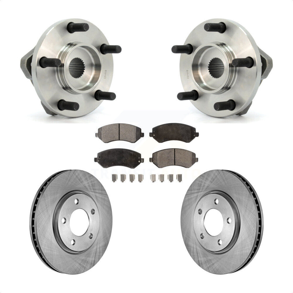 Front Hub Bearing Assembly With Disc Brake Rotors And Semi-Metallic Pads Kit For Dodge Grand Caravan Chrysler Voyager KBB-104969
