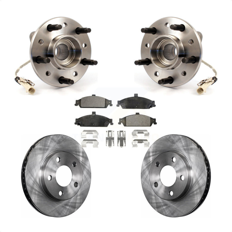 Front Hub Bearing Assembly With Disc Brake Rotors And Semi-Metallic Pads Kit For Chevrolet Pontiac Grand Am Malibu Oldsmobile Alero Classic Cutlass KBB-104976