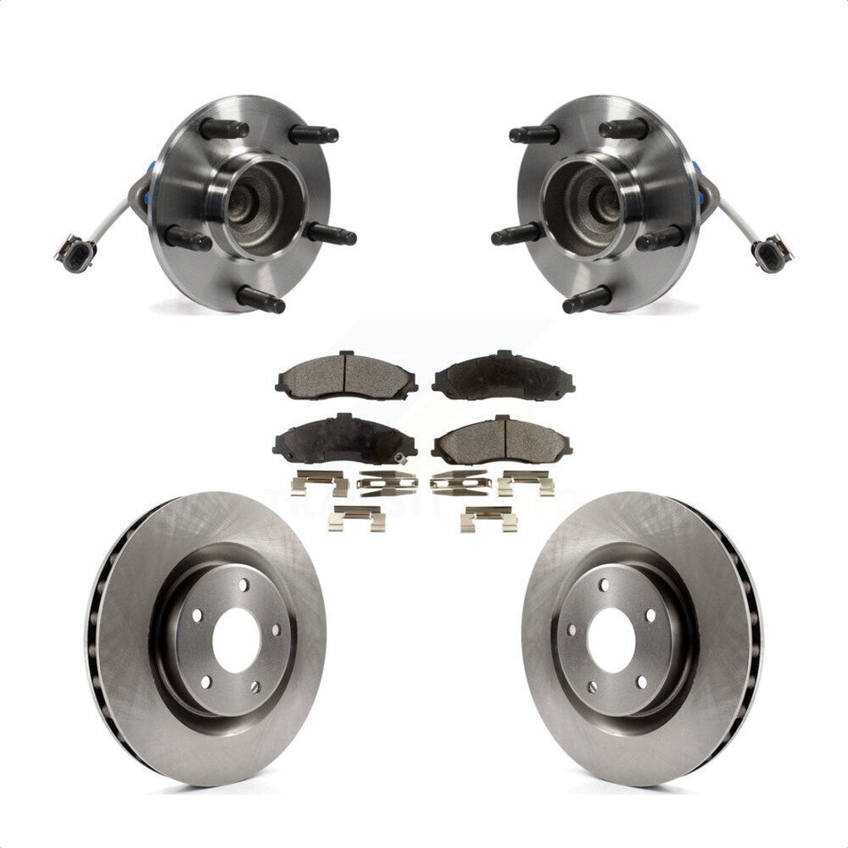 Front Hub Bearing Assembly With Disc Brake Rotors And Semi-Metallic Pads Kit For Chevrolet Corvette Cadillac XLR KBB-104977